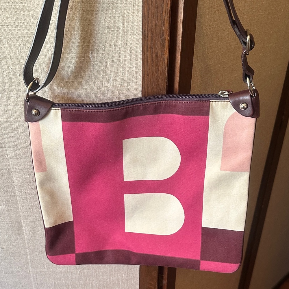 Bally Pink and Cream Women's Tote Bag Crossbody Handbag Y2K vibes